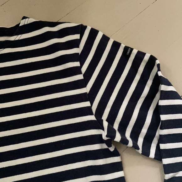 Saint James Navy & Ecru Tee Size Small - Picture 5 of 6